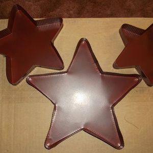 *(Set of 3) Red Metal Star Nestled Candle Pans #811112R (NWT) 50% OFF SALE